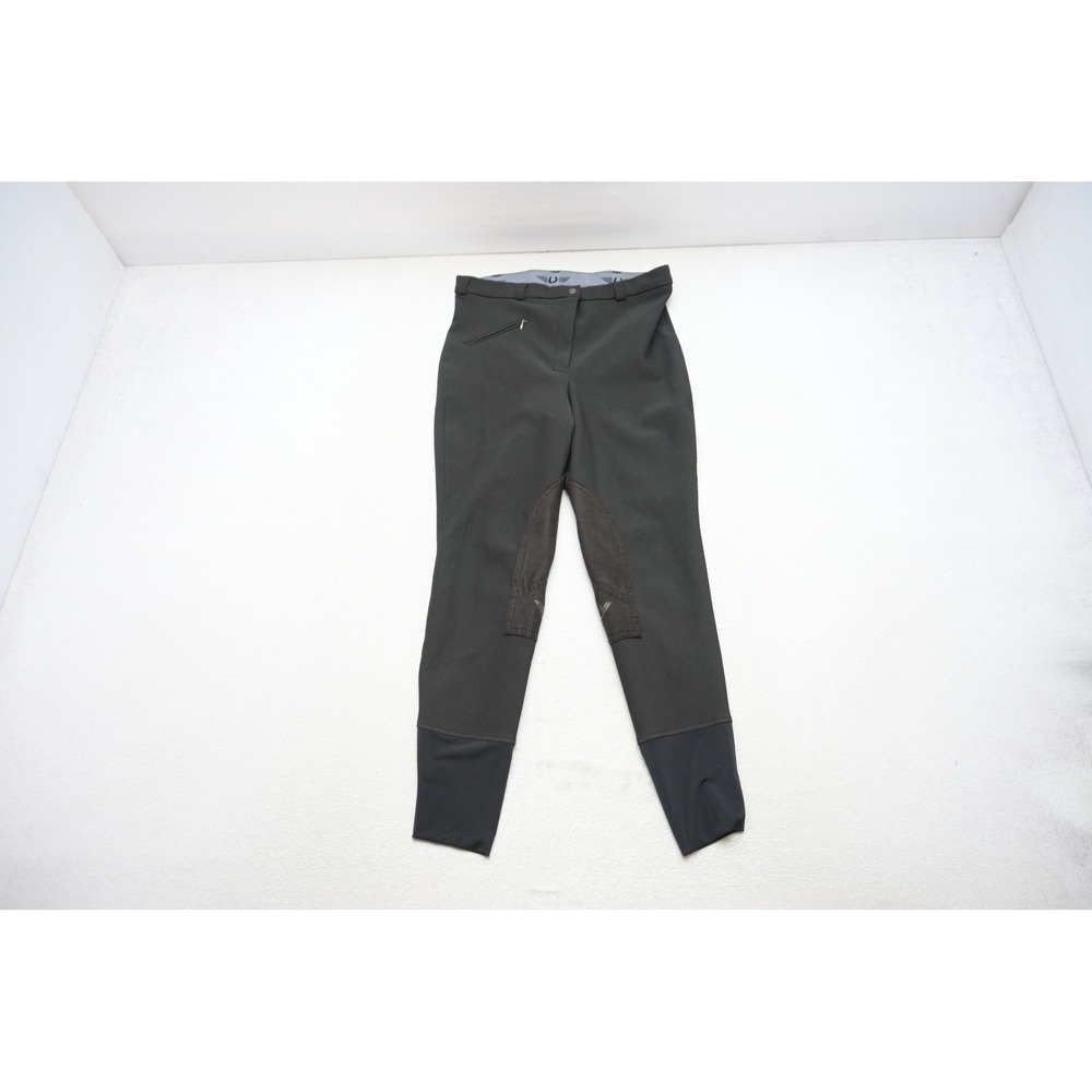 Tuff Rider Breeches Women 32 Black Ribbed Knee Patch Riding Pants Excellent
